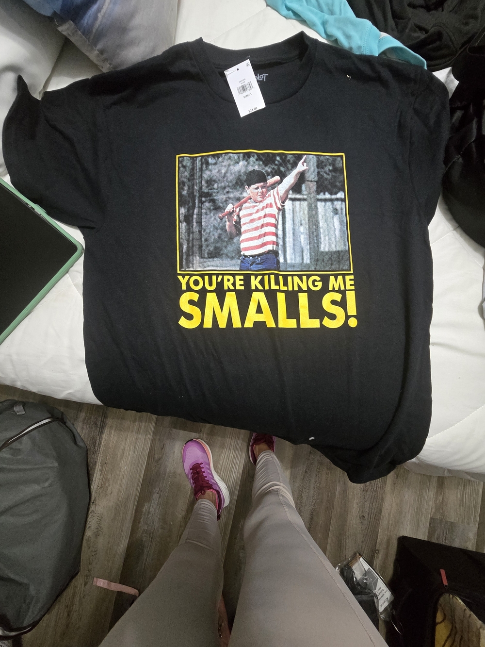 You’re Killing Me Smalls! Graphic Tee - Black with Yellow Print